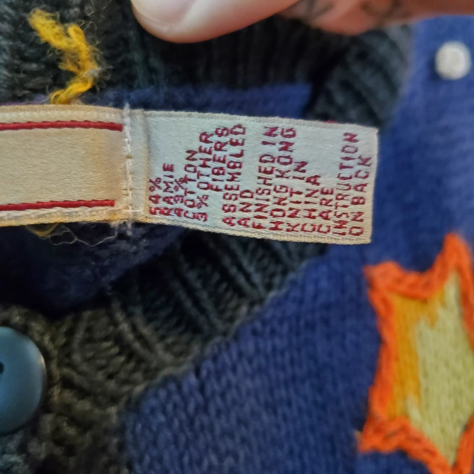 复古 80 年代黑色万圣节 Maximalist 刺绣开衫毛衣 Kitschy — 第 4/4 张图片