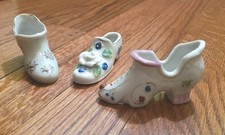 Vintage Or Antique Victorian Porcelain Shoe Figurines Japan
