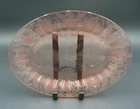 Pink Depression Glass Floral Poinsettia Platter 10.5" Jeanette Glass Co.