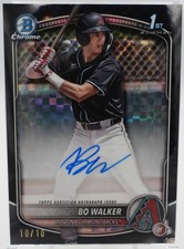 2025 Bo Walker 1st Bowman Chrome Auto Autograph Black X-Fractor #10/10 CPA-BWA