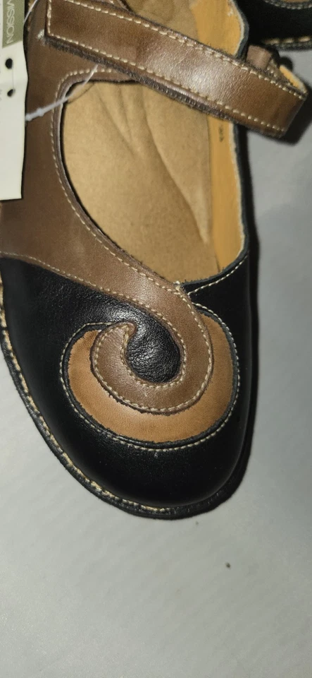 NWOB Spring Step Mary Jane Sz39 (8.5) Women Cosmic Shoes BlackBrown Leather  - Image 2 of 4