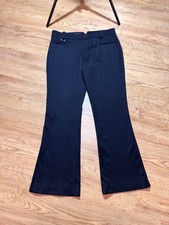 Vintage 2005 Gucci By Tom Ford Flared Wool Trousers Pants Black Womens 46IT US10