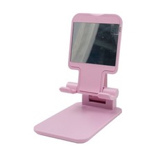 Folding mobile cell phone stand 4 PINK with mirror 
