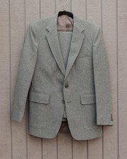 Vintage 1970s Levi's Action Gray 2 Piece Suit - Wide Lapel - 40R