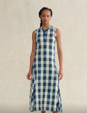 Polo Ralph Lauren Waffle-Knit Plaid Sleeveless Dress A-line Women's Size XS