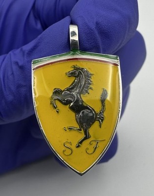 925 Sterling Silber Custom 3D Printed Ferrari Anhänger 4,2g | W014