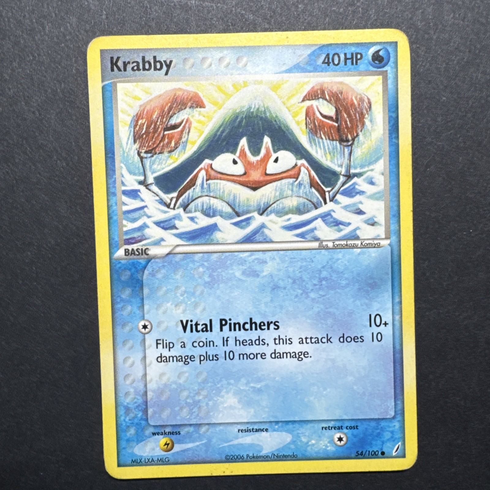 Pokemon TCG Krabby 54/100 EX Crystal Guardians Common Card (MP)