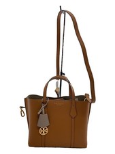 TORY BURCH Leather Tote Bag Brown Unisex Used Authentic
