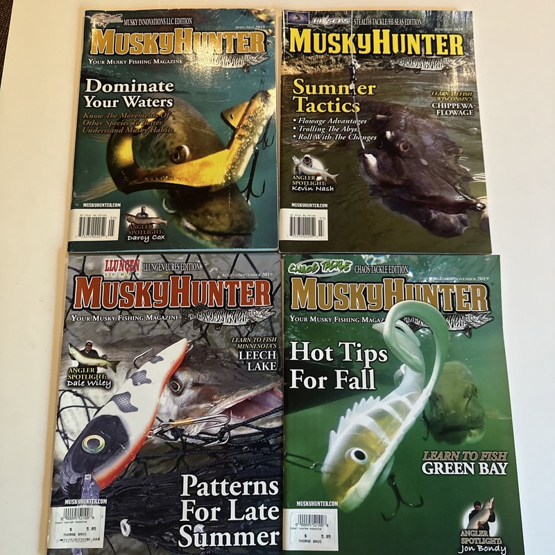 Musky Hunter 2019 Four Magazine Lot Fishing ￼