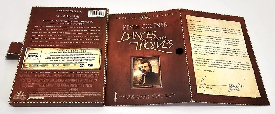 Dances With Wolves Special Edition DVD 2003 & CD Soundtrack 2-Lot Mint Discs - Image 4 of 4