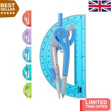 Comfort Grip Geometry Compass and Protractor Set – Ideal for Professionals