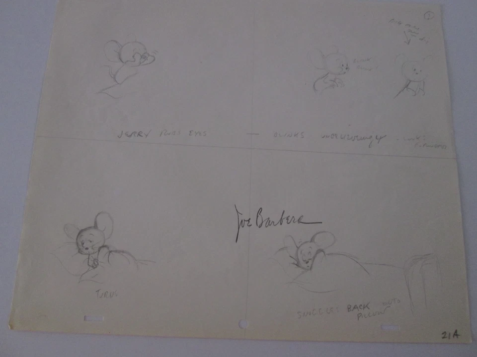 MGM Tom and Jerry 1955 Designs on Jerry concept Drawing Joe Barbera signed cel - Image 3 of 4