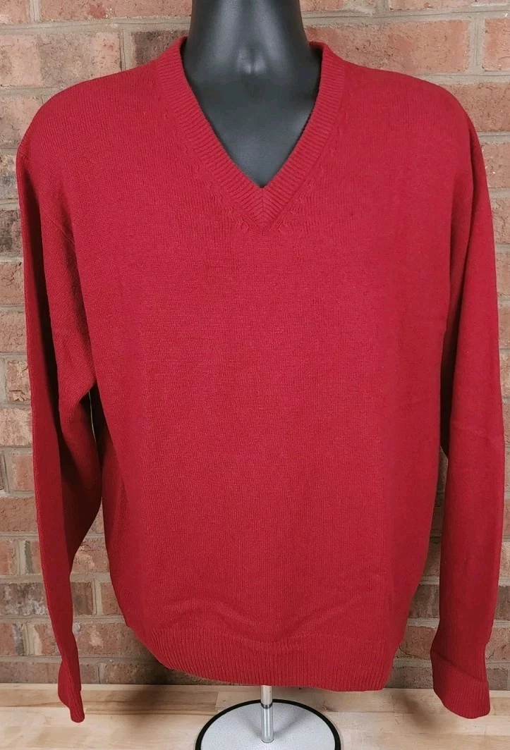 Pendleton 100% Wool V-Neck Pullover Sweater Red Mens Size Large
Opens in a new window or tab