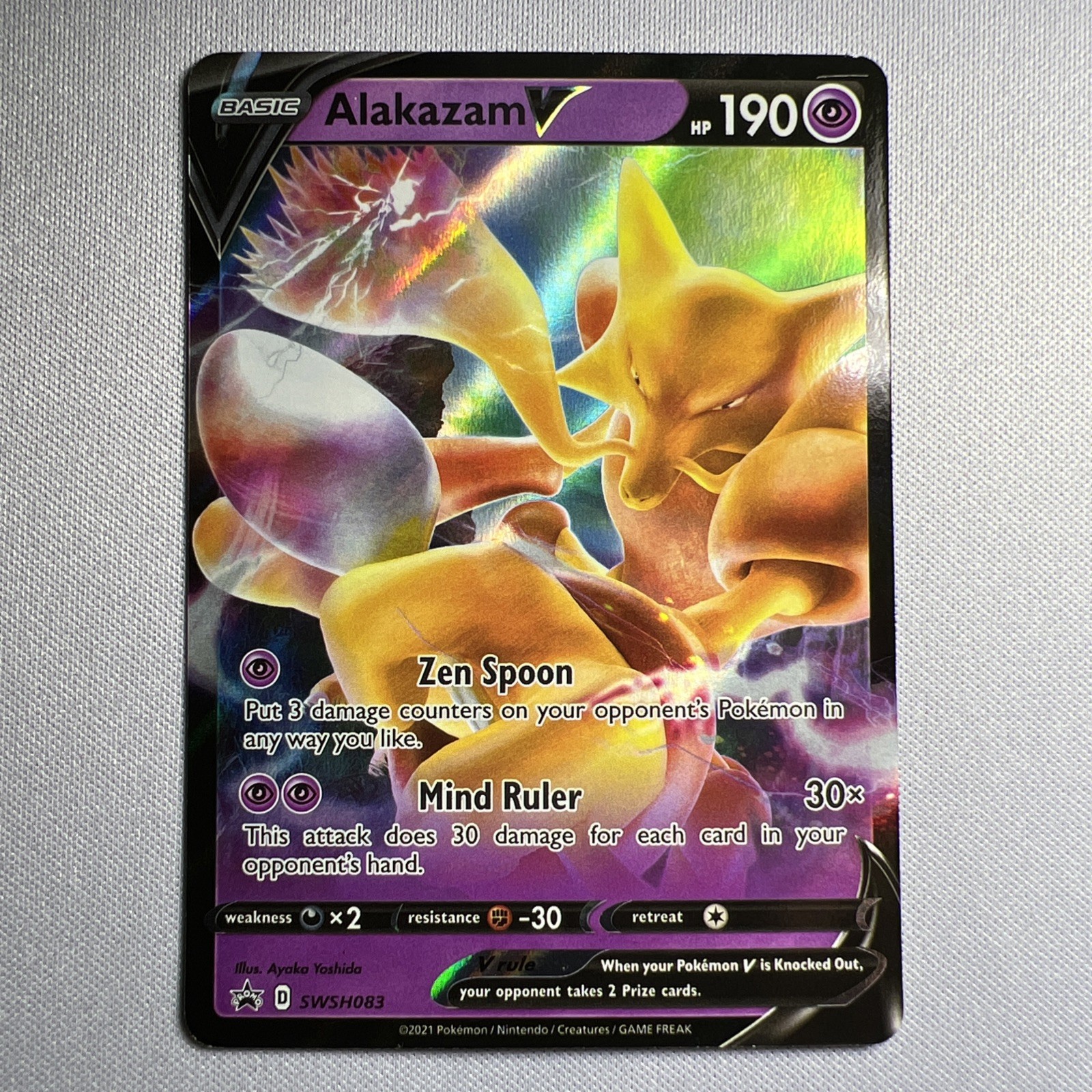 POKEMON ALAKAZAM V HOLO SWSH083