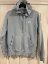 Nike Sportswear Club Fleece Hoodie Light Blue Pullover Men's Small S Logo