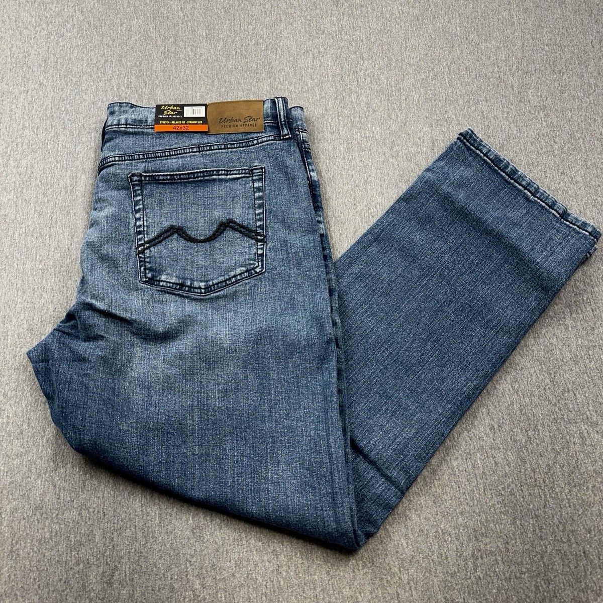 Urban Star Premium Men's Relaxed Fit Straight Leg Stretch Jeans