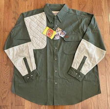 Woolrich Outdoor Guide Shirt 2XL Loden/Khaki Shooting Hunting Padded NEW