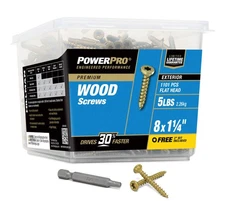 Powerpro 5Lb Bronze Wood Screws T20 Torx Drive 8X1 1/4 Ideal For Decking Outd...