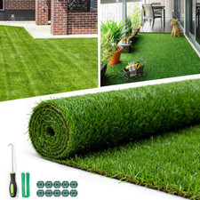 Realistic Deluxe Artificial Grass Synthetic Thick Fake Lawn Turf Carpet 6x10 ft