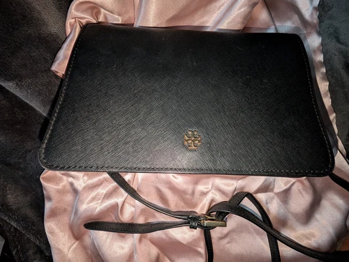 Borsa a tracolla Tory Burch Emerson Combo in pelle nera saffiano pochette bella!