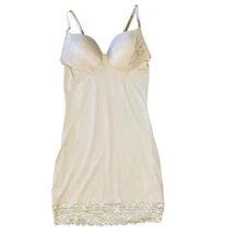 SPANX Size Large Beige Shapewear Slip Dress Nude Padded Assets Red Hot Slimming