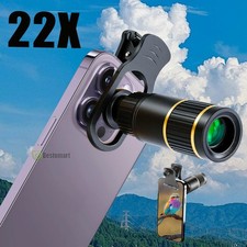 HD 22X Clip on Optical Zoom Telescope Camera Lens for iPhone 17 16 14 13 12 Pro