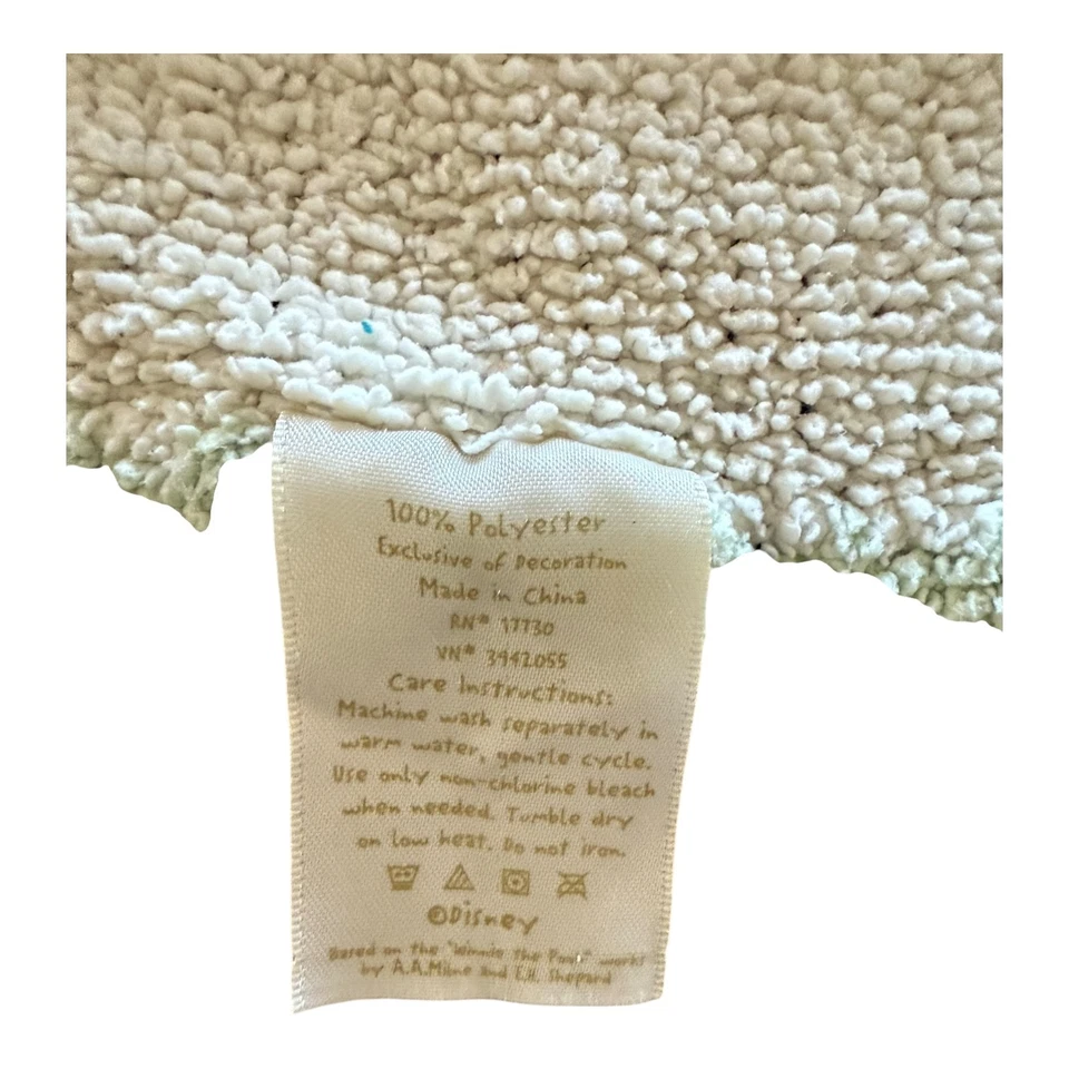 Manta bebé Pooh clásica de colección Disney oso y maceta de miel verde festoneado 39x28 Foto 3 de 3