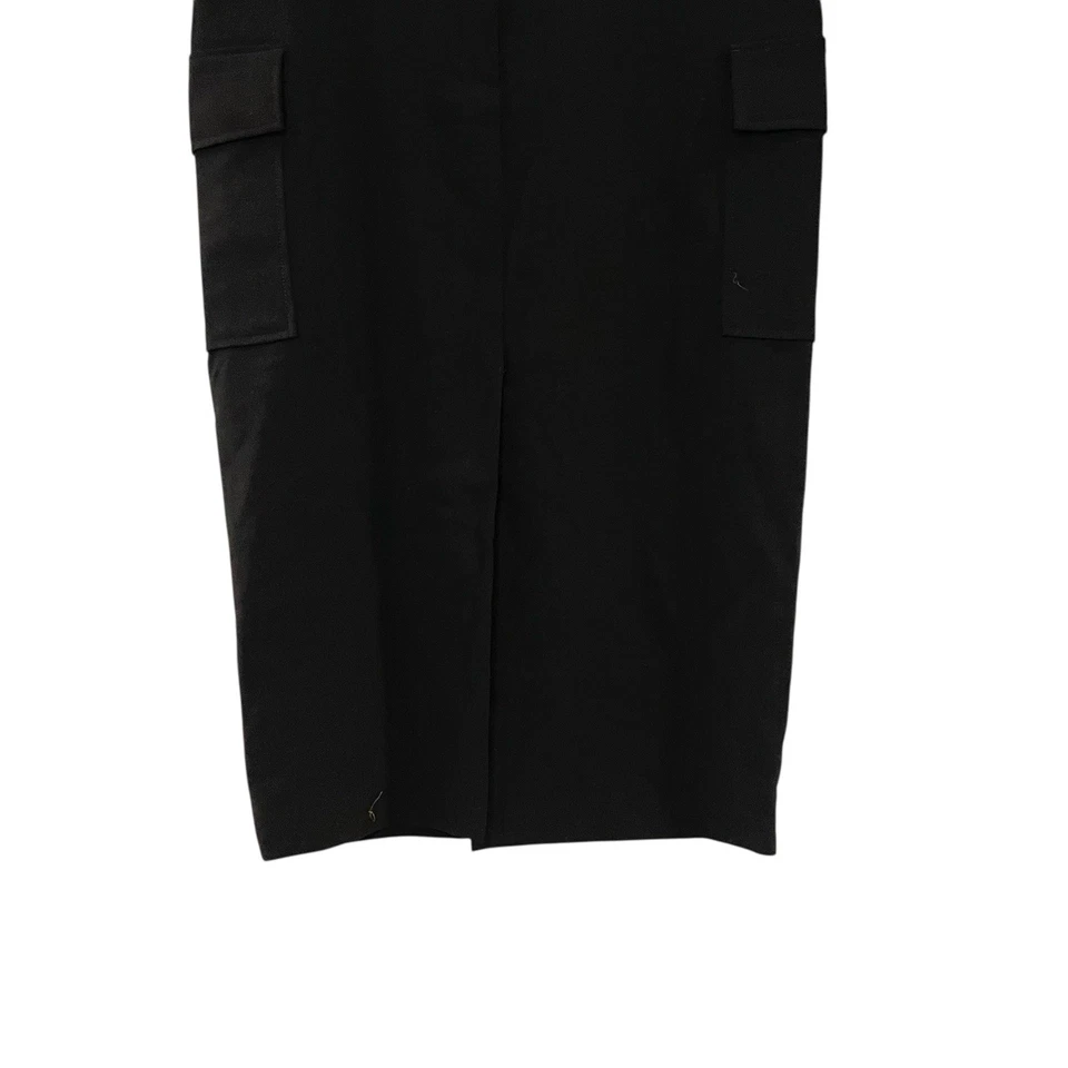 Falda Lápiz Midi Mezcla Lana Negra THEORY Clásica Abertura Ajustada Bolsillo Carga De Colección 6 Foto 2 de 4