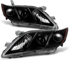 Black Housing Projector Headlights Set for 2007 2008 2009 Toyota Camry