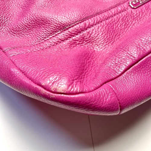Coach Hot Pink Hobo with Crossbody Strap Pebbled Leather Silver Hardware - Picture 11 of 12
