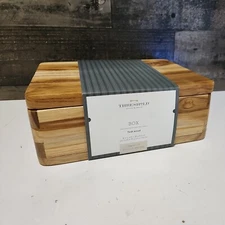 Teak Wood Box Natural 6" x 8"x3" Memories Keepsake Chest Wedding Baby Home Decor