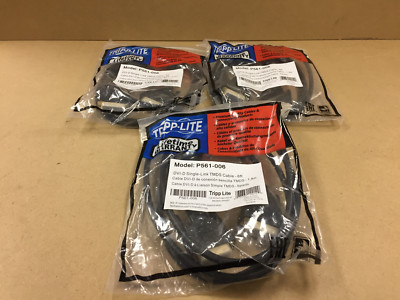 Tripp-Lite DVI-D Single Link TMDS Cable 6ft Blk Lifetime Wnty P561-006 Lot of 3