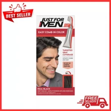 A-55 Just For Men Easy Comb-in Hair Color for Men with Applicator, Real Black