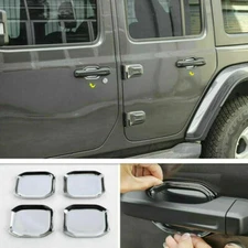 For 2020-2022 Jeep Gladiator JT ABS Chrome Side Door Handle Bowl Cover Trim 4PCS