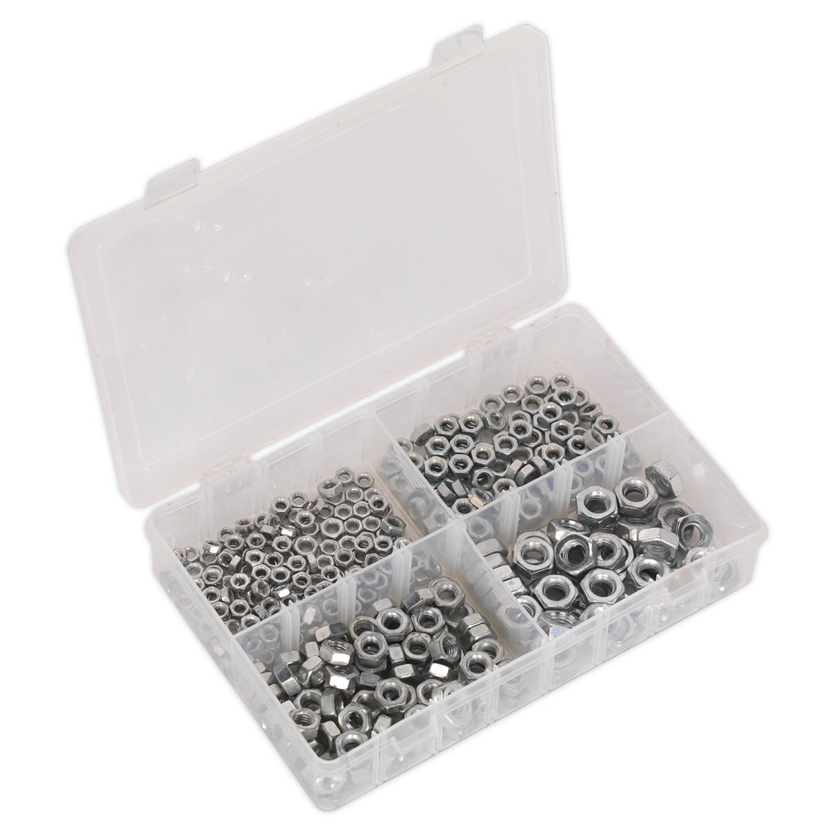 Sealey Steel Nut Assortment 370pc M5-M10 DIN 934 Metric - AB028SN