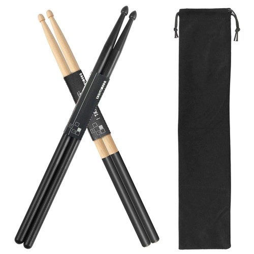 Drum Sticks 5A 1 Pair Nylon Drumsticks 1 Pair Non-Slip Maple Wood with a Velv...