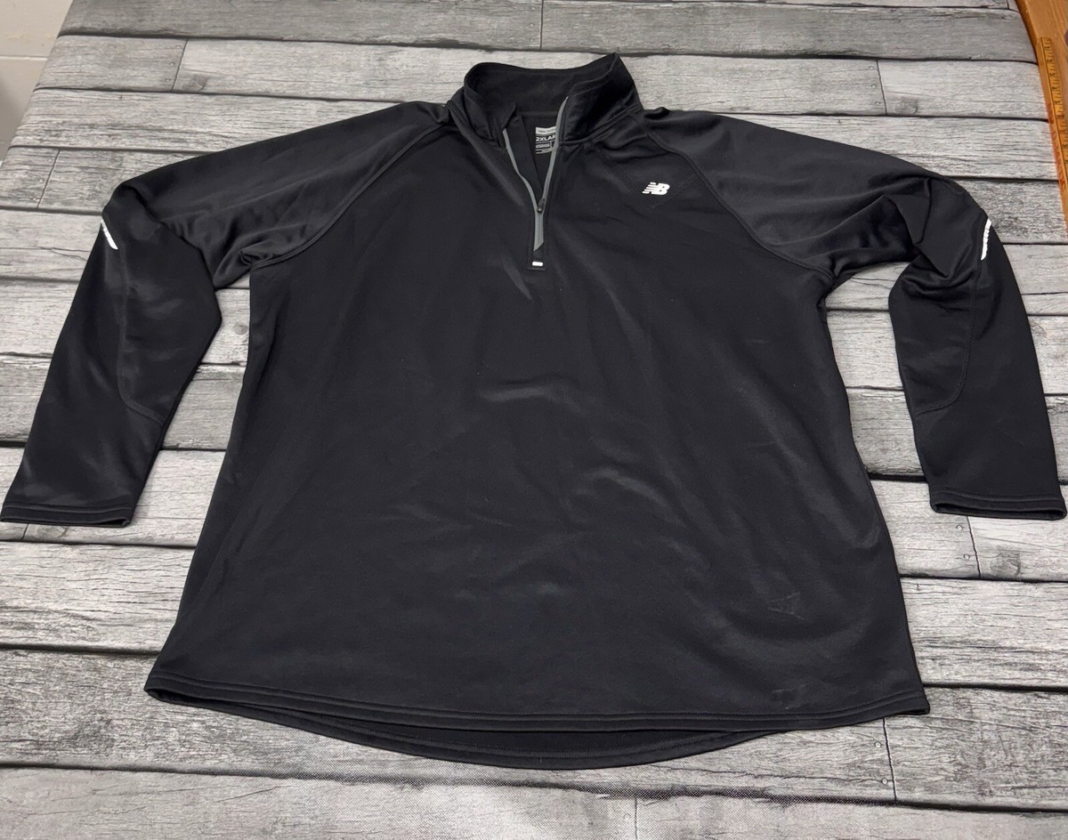 New Balance XXL Men Black 1/4 Zip Fleece Lined Pullover