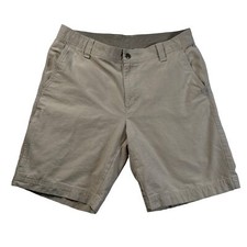 Pantalones Cortos COLUMBIA Para Hombre Bolsillo Cortado Frontal Plano 100% Algodón Chinos Tostado 34cmpa