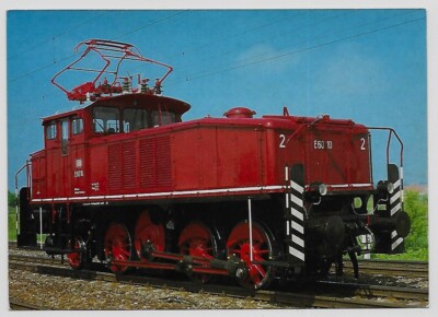 Postkarte Foto Elektro-Rangierlokomotive E60 10 der DB im Bhf. Neufahrn 4.6.1985