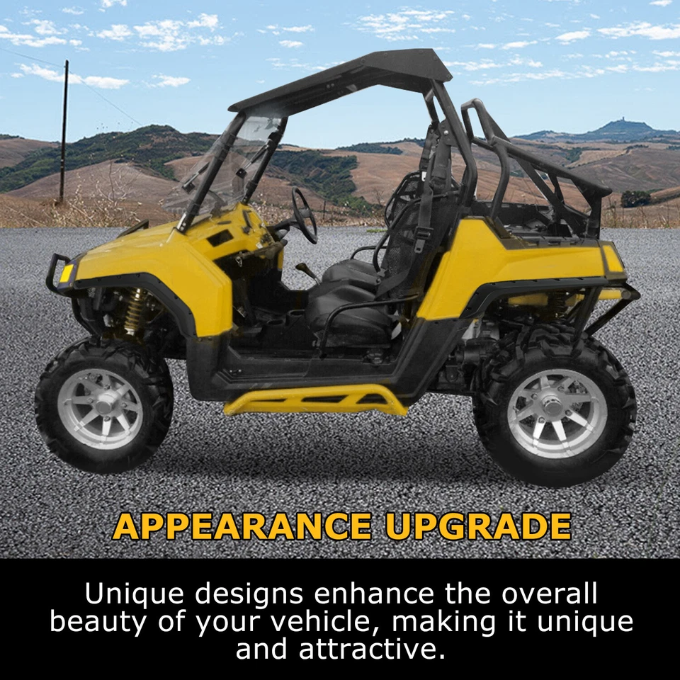 Para Polaris RZR 800 / 4 800 / 800 S 2008-2010 Heavy Duty Negro PP Guardabarros Llamaradas Foto 3 de 4