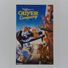 Oliver and Company Postcard One Sheet Movie Poster Disney Oliver Twist Clearance