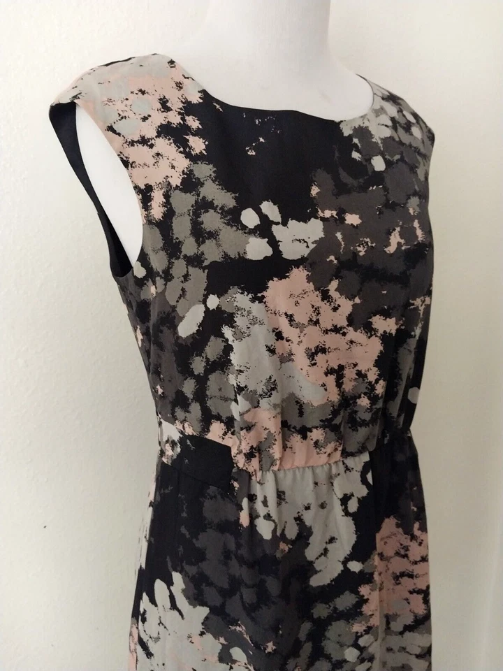 VESTIDO MAC & JAC SIN MANGAS LÍNEA A FORRADO NEGRO GRIS ROSA CIERRE CREMALLERA X-PEQUEÑO Foto 2 de 4