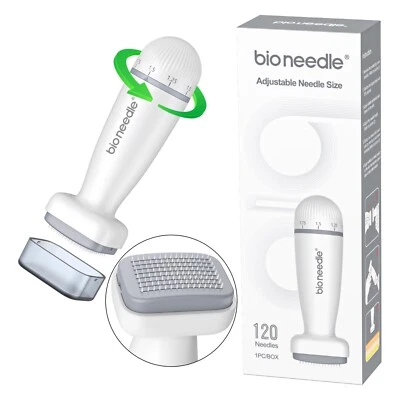 P-BEAUTY Derma Stamp Dermapen Microneedling Mesoroller 120 Edelstall Nadeln Länge 0-2mm