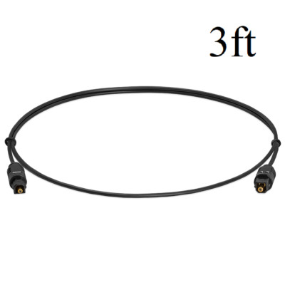 Toslink Optical Cable Digital Audio Sound Fiber Optic SPDIF Cord Wire Dolby 3FT