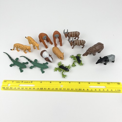 K&M INT Animal Lot Wildlife Mini Figure Pvc Lot Of 14 Toys - Picture 2 of 8