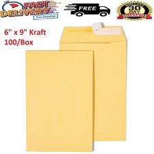 100Pcs ENVELOPES Self-Adhesive Closure  6x 9" 28lb Kraft Mailing Business Manila