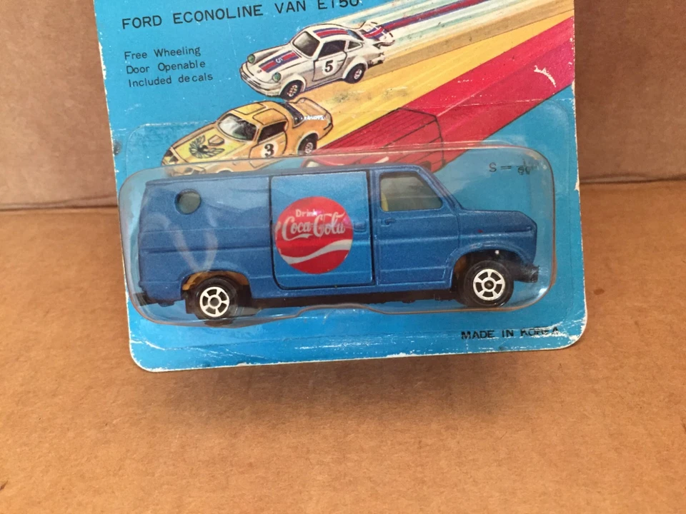VINTAGE KING STAR MINI CAR 206 DIE-CAST COCA-COLA COKE FORD ECONOLINE VAN KOREA - Image 2 of 4
