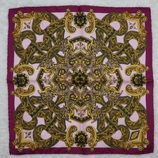 M295 ATELIER VERSACE Silk Scarf Scarves Pocket Square 16" X 16"
