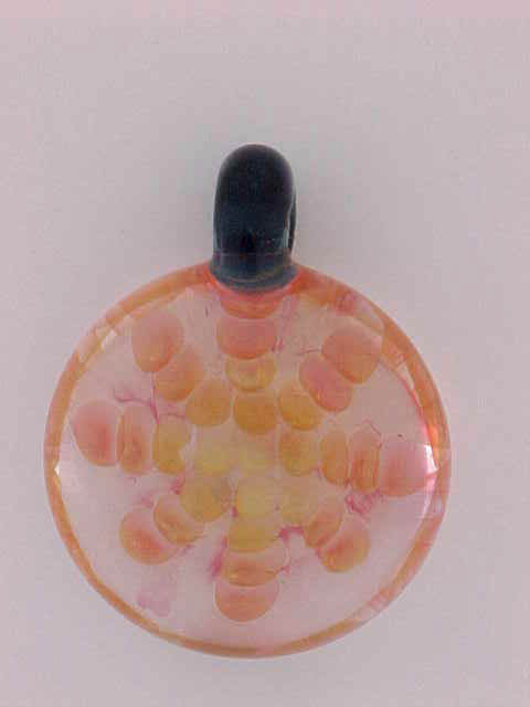 Focal Glass Pendant Bead Hand Blown Pink Torpedo Borosilicate Glass 2" Pendant
