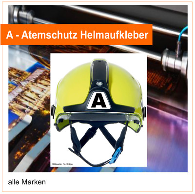 A - Atemschutzträger - Feuerwehr Helmbeschriftung alle Marken retroreflektierend
